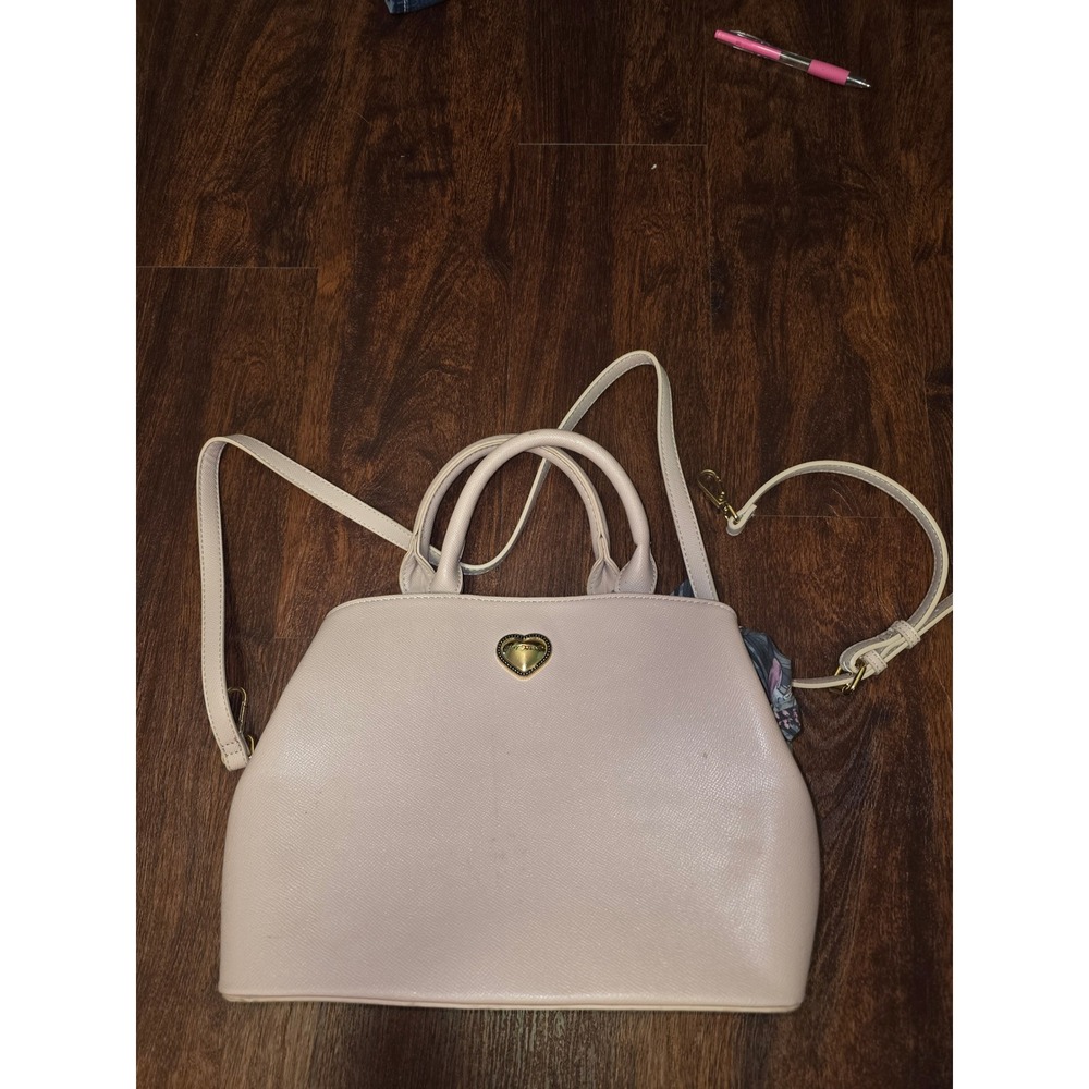 NWOT Betsey Johnson Blush Pink Heart Satchel Crossbody Bag Floral Lining